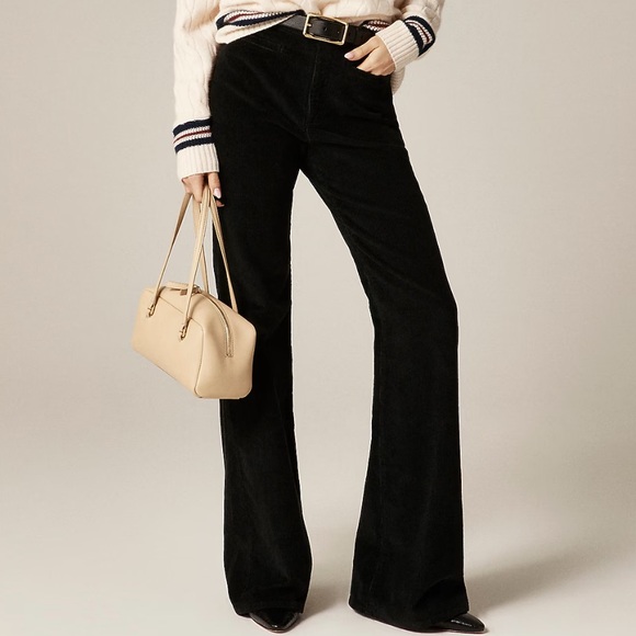 J Crew Vintage Flare Pant in Corduroy Size 26 Petite Black Flare